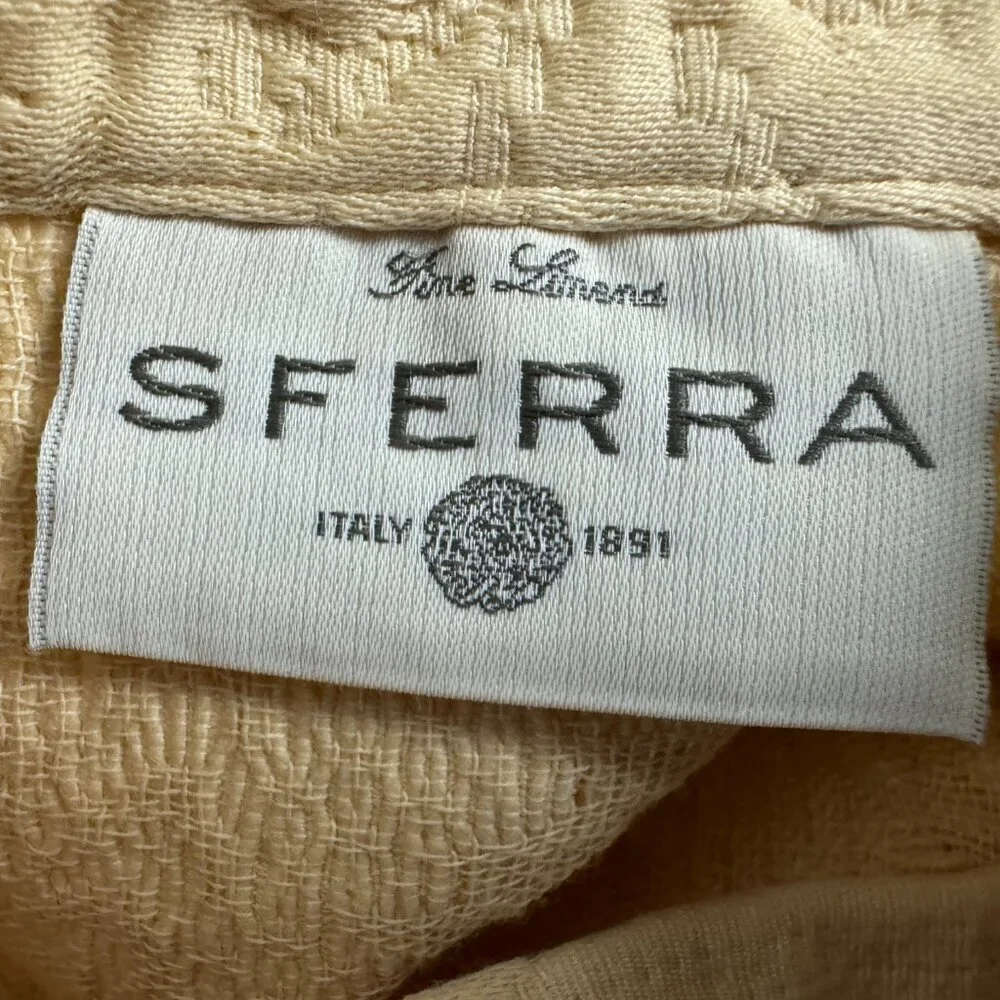 SFERRA  ITALY Set of 2 Pillow Sharm Case Cover Champagne Textured Egypt Cotton